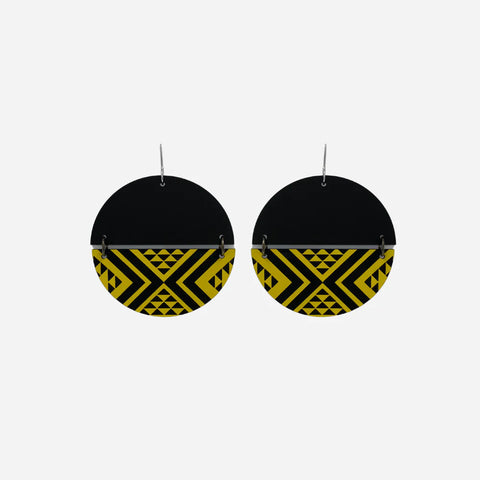 Tāniko Earrings - Yellow Split