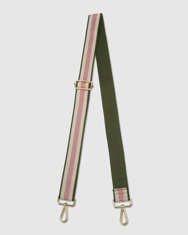 Stripe Webbing Guitar Strap - Pink/Khaki