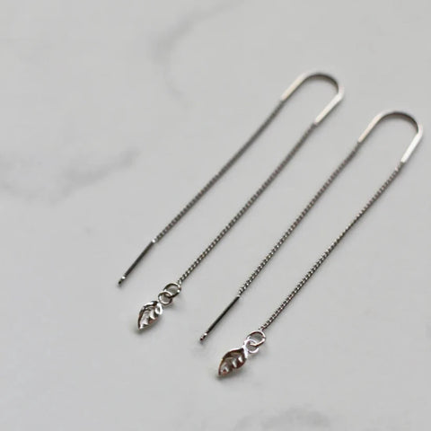 Harper Thread Earrings - Silver