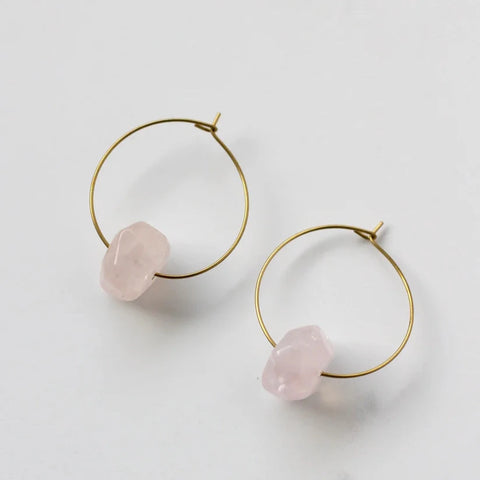 Rosie Rose Quartz Hoops