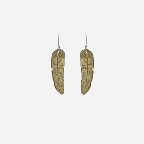 Te Raukura Mirror Gold -Small Earrings