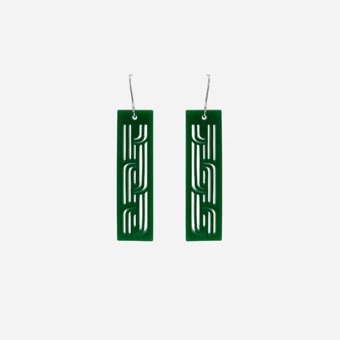 Whakarare Green Earrings - Large