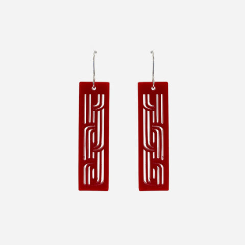 Whakarare - Red Solid/Small - Earrings