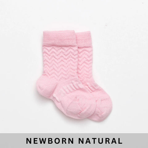 Merino Wool Crew Socks Baby - Petal