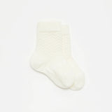 Merino Wool Crew Socks - Baby - Pearl  0 - 3 months