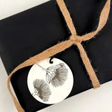 Round Pohutukawa Gift Tag - White