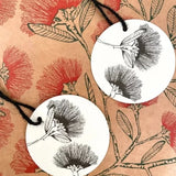 Round Pohutukawa Gift Tag - White