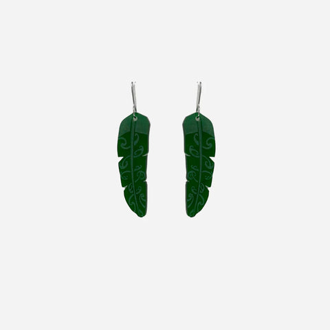Te Raukura Green Clear - Small Earrings