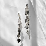 Star Chain Earrings - Silver