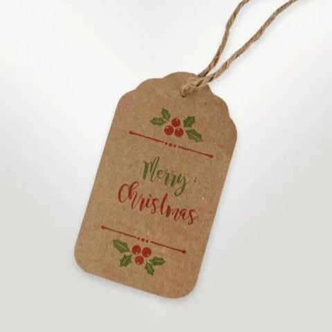 Merry Christmas Holly Gift Tag