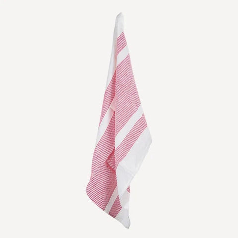 Multi Stripe Tea Towel - Red