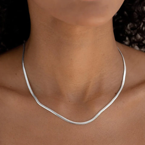 Herringbone Necklace - Silver