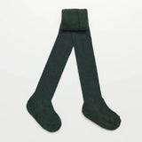 Merino Wool Tights Textured Knit - Fern - Tall