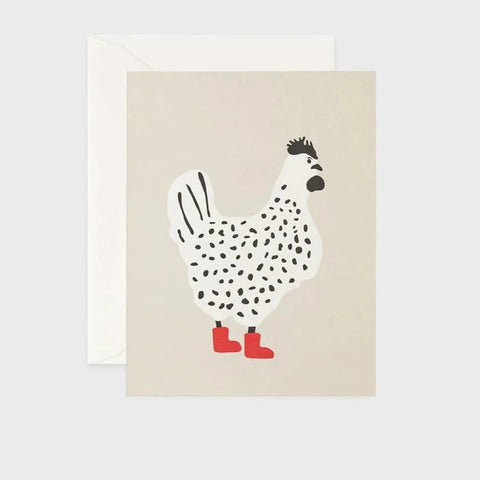 Rooster Red Boots Card