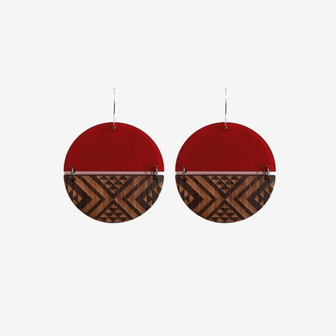 Tāniko Earrings - Red Split