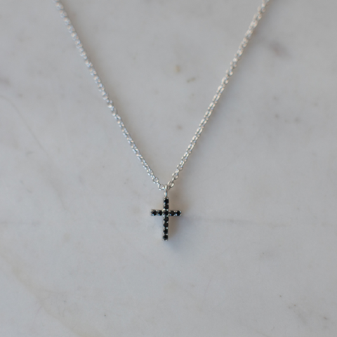 Silver Sparkle Cross Necklace