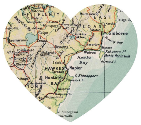 heart shape wairoa print map